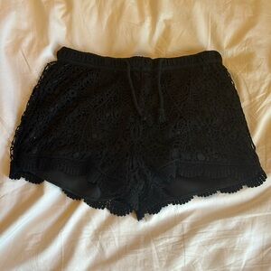 Black lace dressy shorts